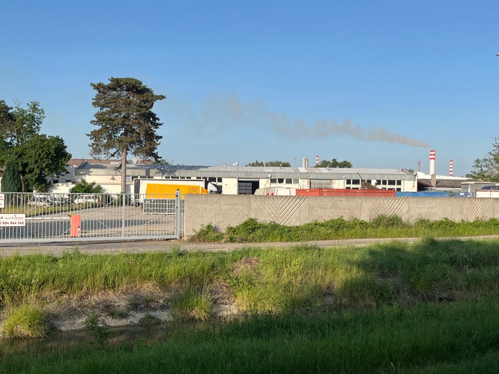 Biskupice with the ever-present Slovnaft chimneys on the horizon