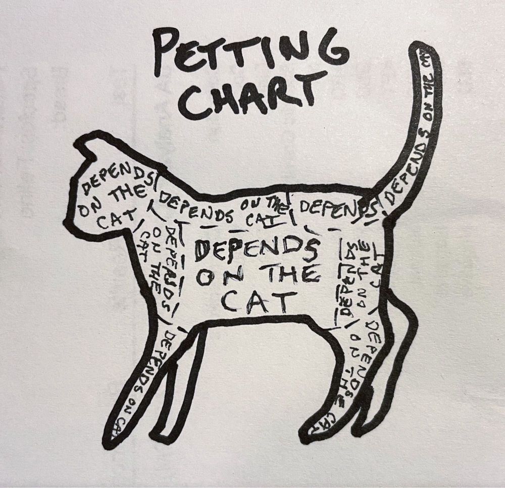 a cat petting chart, spoiler alert dont do it