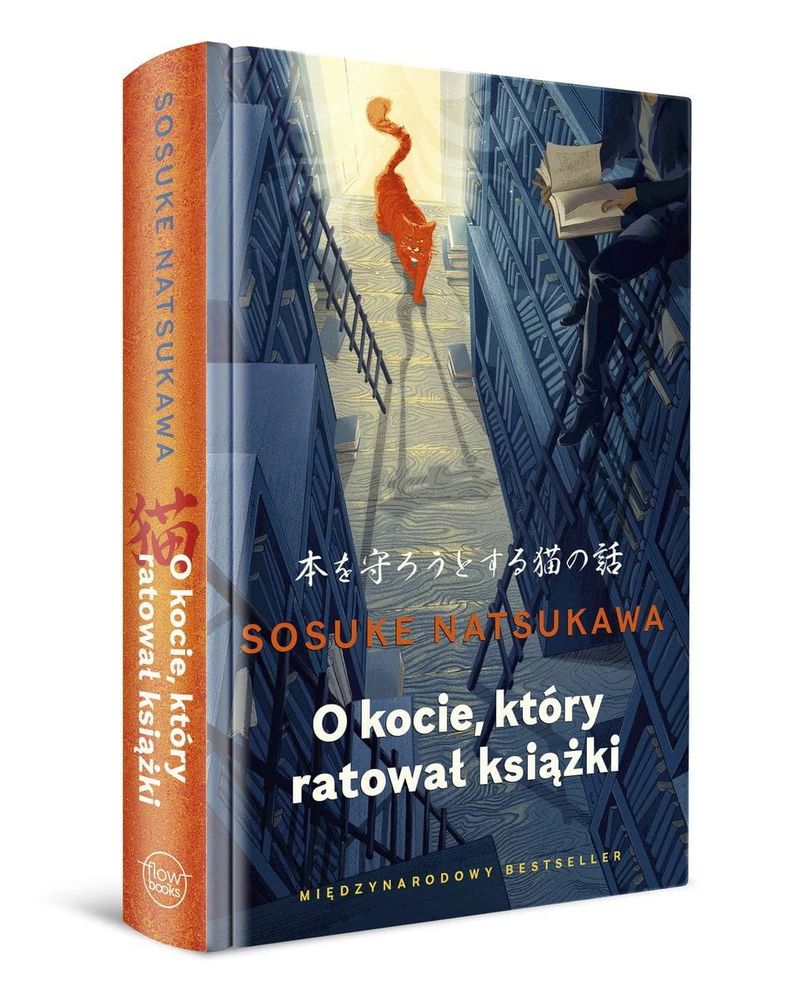 The Polish book cover of Hon o mamorō to suru neko no hanashi.