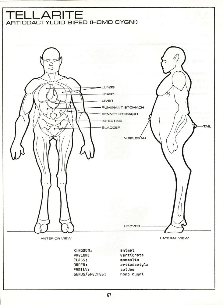A page about Tellarite scanned from the Starfleet Medical Technical manual. Downloaded from: https://www.cygnus-x1.net/links/lcars/blueprints/sfmrm/page064.jpg