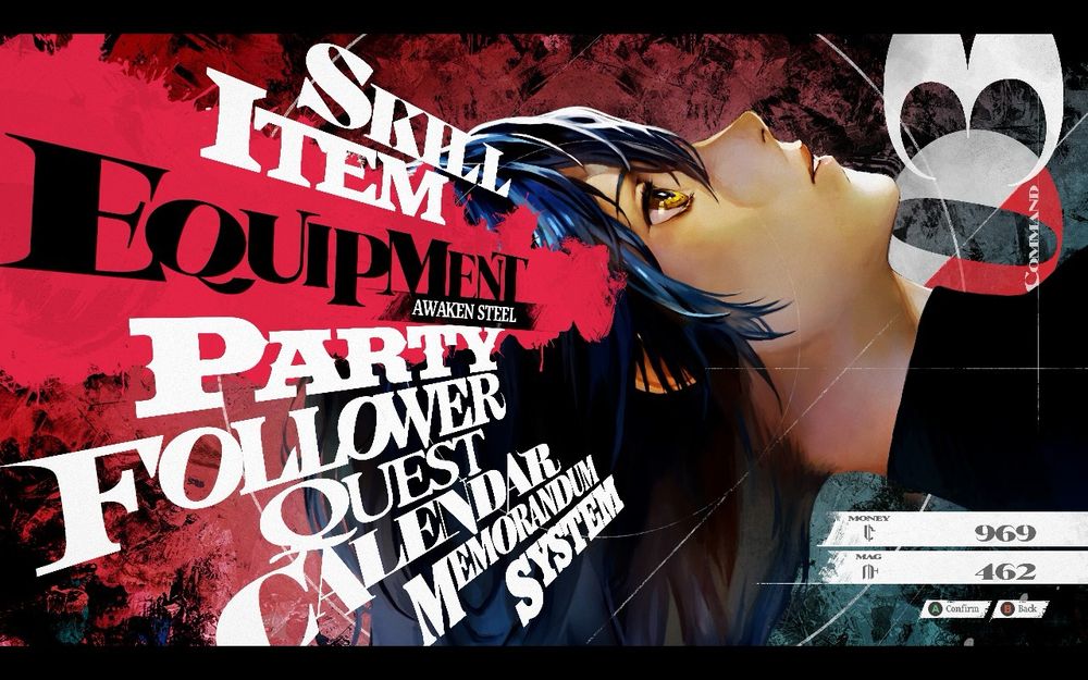 Screenshot from Steam Deck LCD of Metaphor: ReFantazio of the menu settings listing: Skill, Item, Equipment, Party, Follower, Quest, Calender, Memorandum and System

Will is the right side of the screen laying down looking upwards 