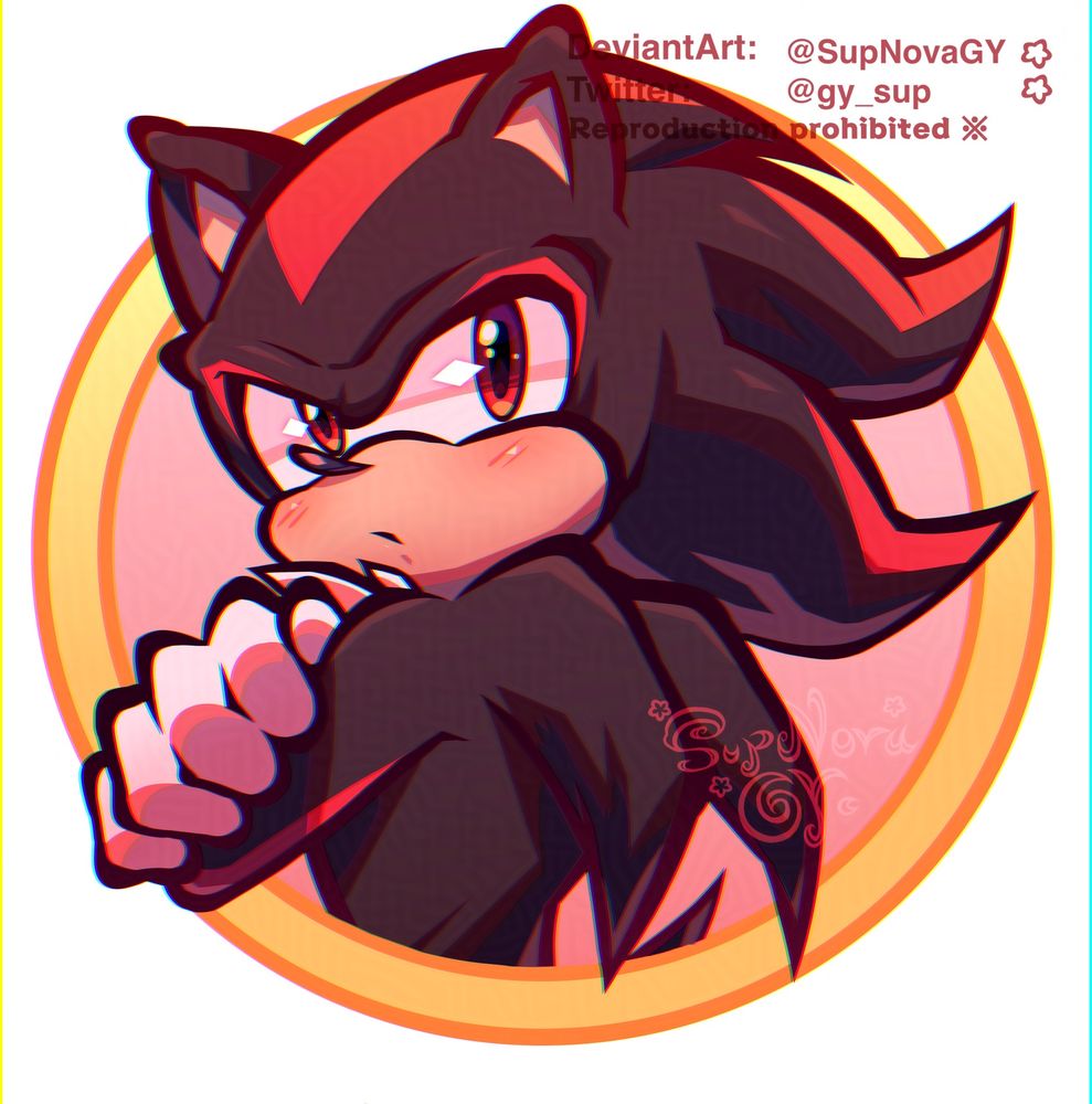 A small doodle of Shadow the hedgehog 