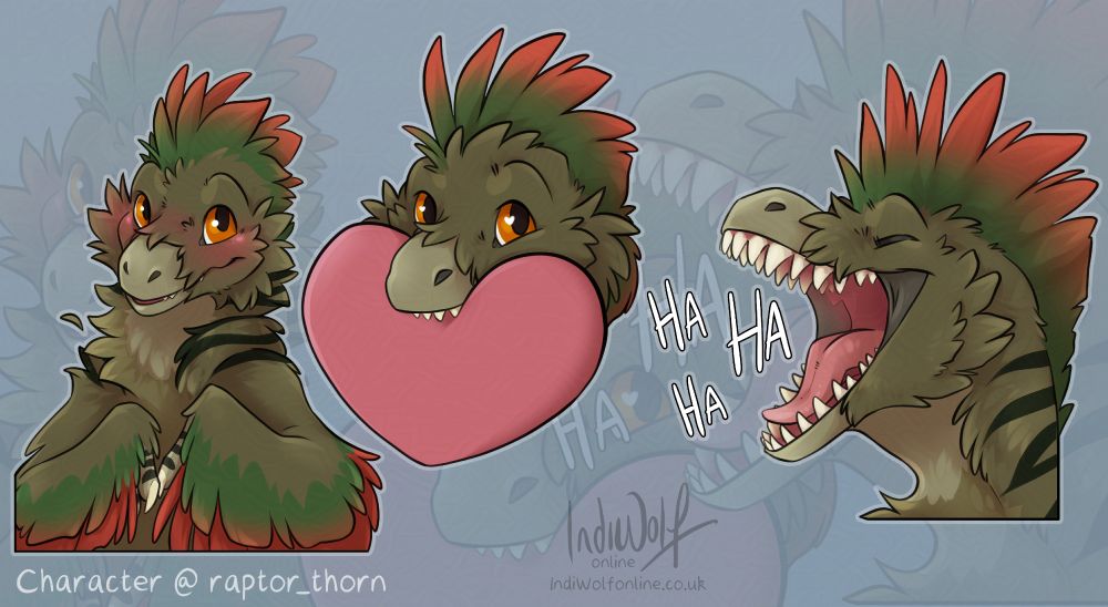 Telegram stickers of a green raptor