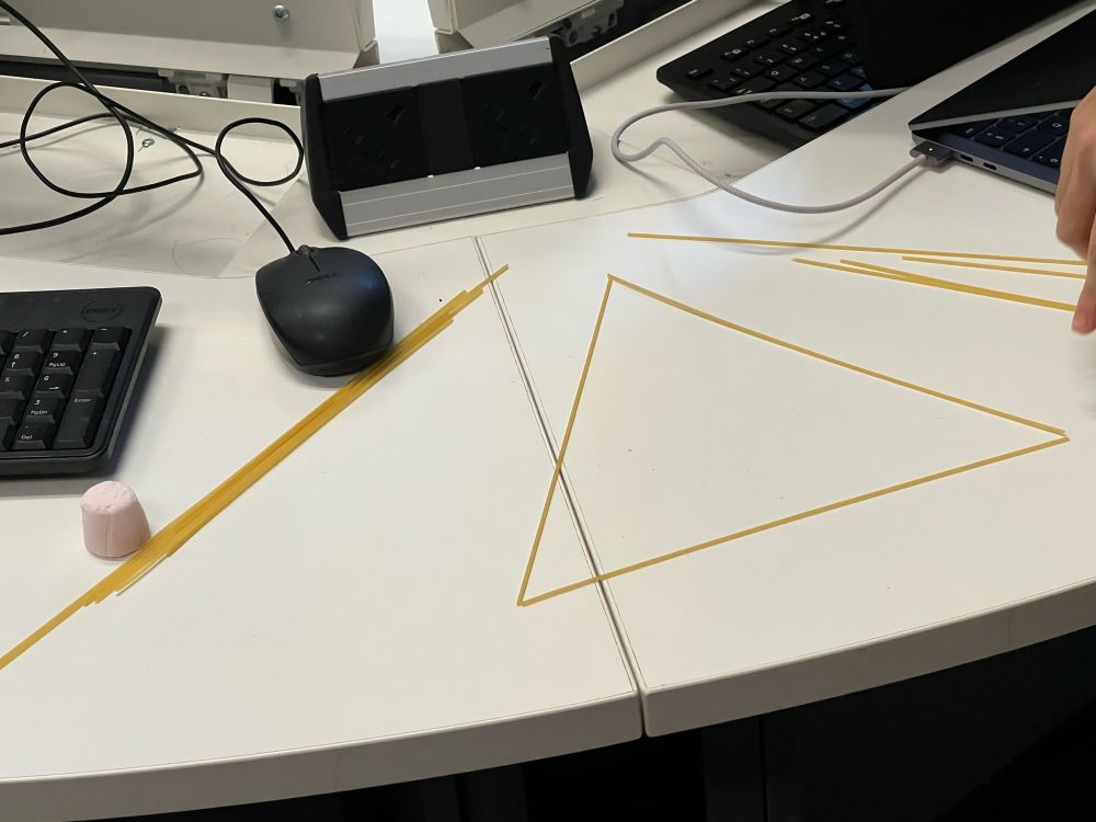 Pasta structures under construction. 