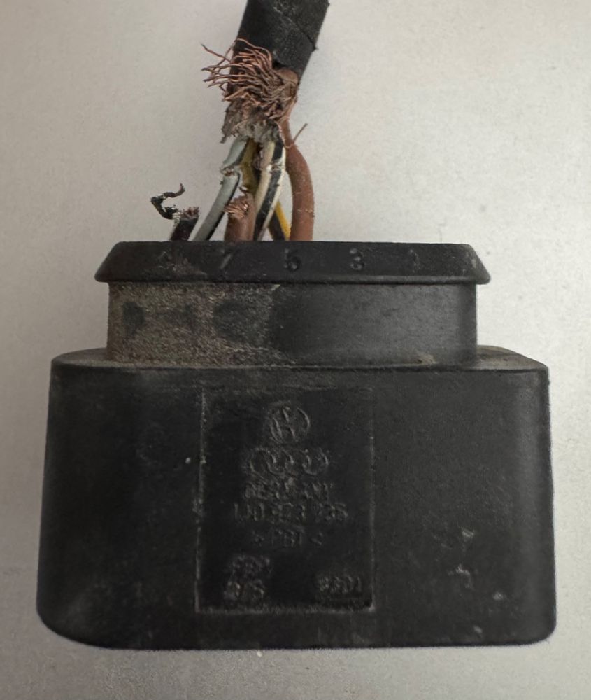 Chewed up headlight cable. 