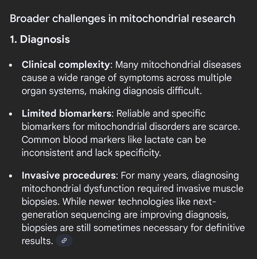 Several paragraphs listing the difficulties of understanding mitochondrial diseases