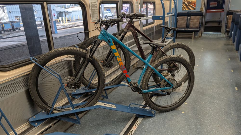 2 sweet Treks sitting cozy on the Bike Car