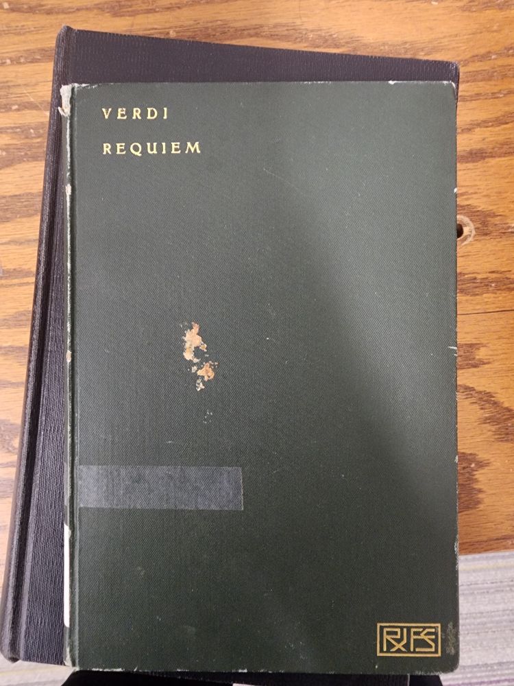 Cover of the Verdi Requiem with RJFS embossed on the lower corner 