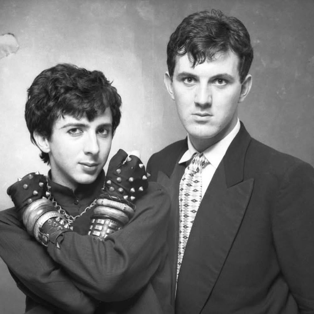 A black and white picture of Marc Almond and Dave Ball, together as the band Soft Cell.