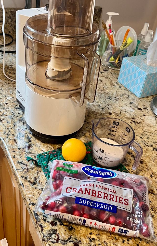 Cranberry-tangerine relish, deconstructed