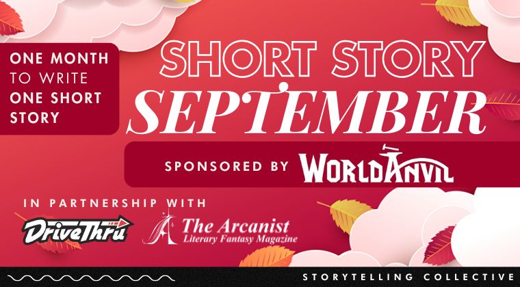 A graphic detailing a short story challenge for September