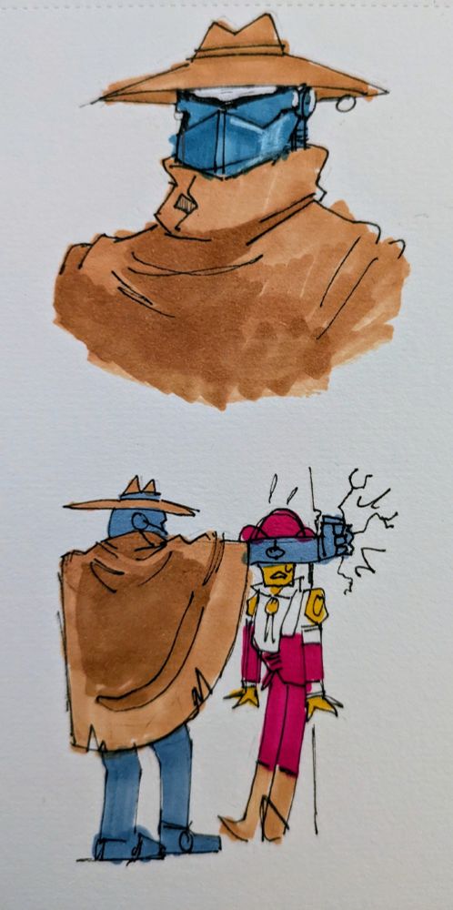 copic marker doodles feat. judge wildbastards bust up top and judge doing a wall slam to casino on the bottom