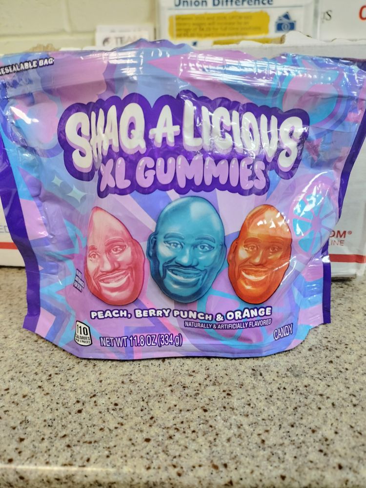 A bag of horrifying Shaq-A-Licious XL Gummies.