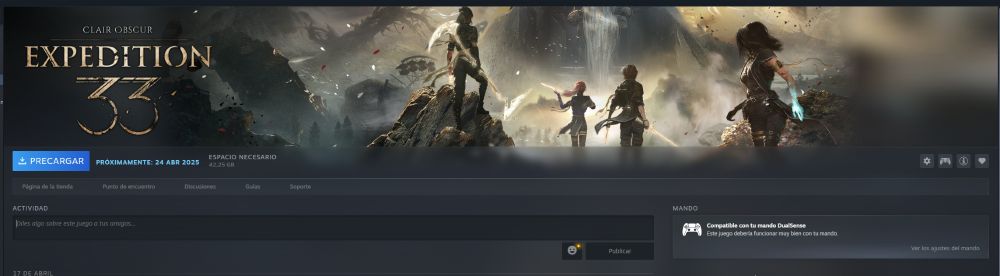 Screenshot from Steam with the game Clair Obscure: Expedition 33 already purchased. Game is available tomorrow.