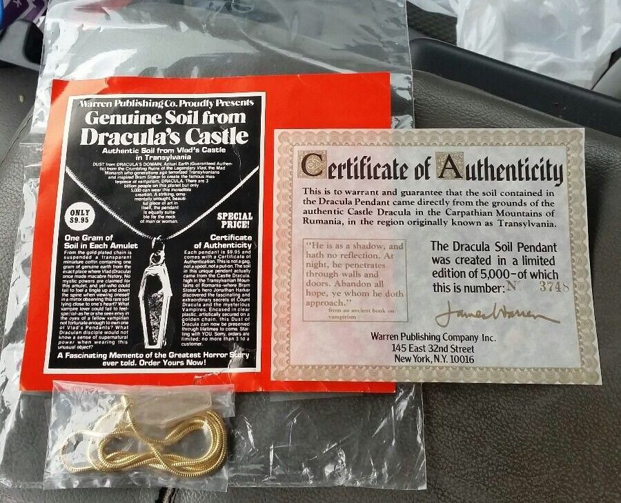 Example of what was received from the Genuine Soil from Dracula’s Castle ad run in Warren Comics magazines.