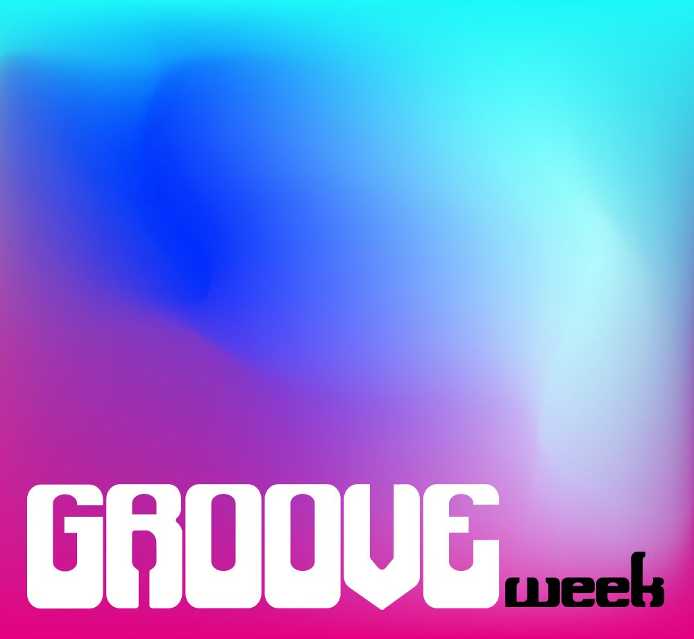Groove week graphic with vibrant gradients and that typeface I made.