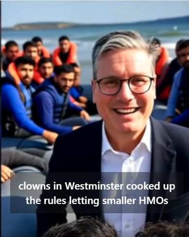 Artificially generated image of Keir Starmer on an immigrant small boat.