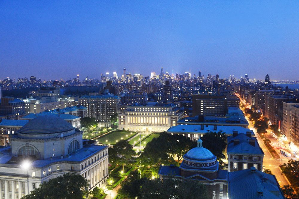 Columbia Morningside Campus and NYC from northwest corner building. Credit: Eileen Barroso, Columbia University