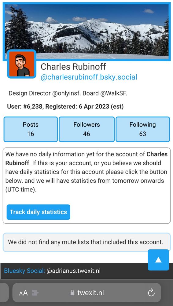Image showing I registered my Bluesky account in early April 2023. 