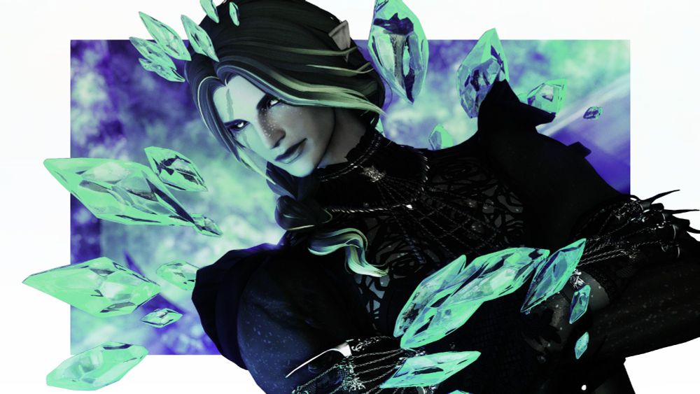 zeixault surrounded by green crystals