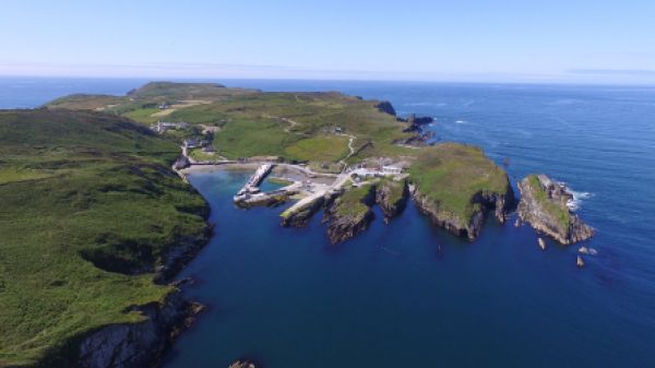 Aerial view of an island