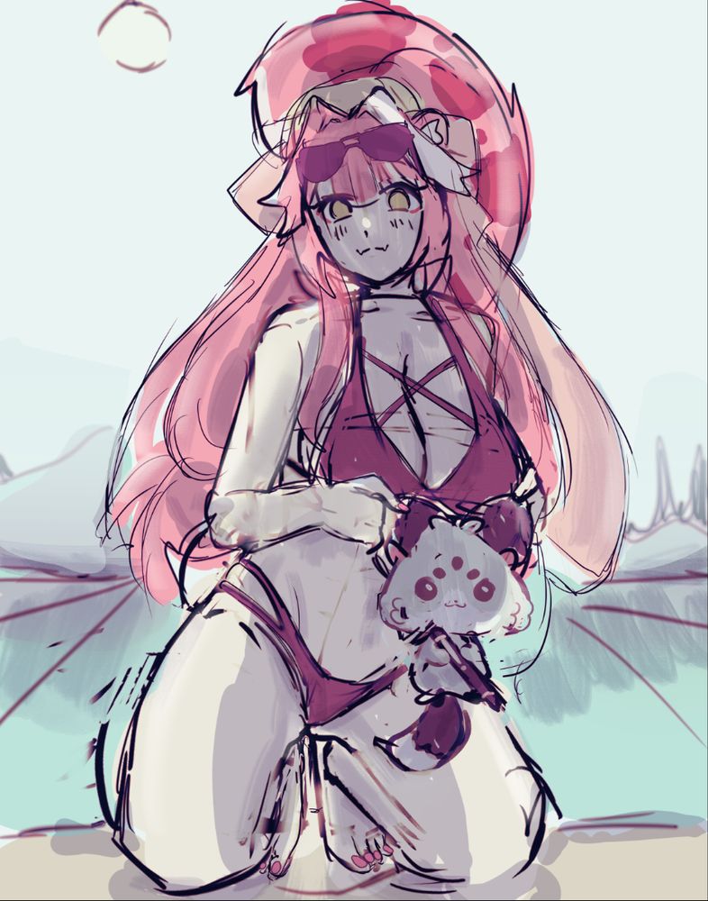 sketch of raora panthera in a bikini