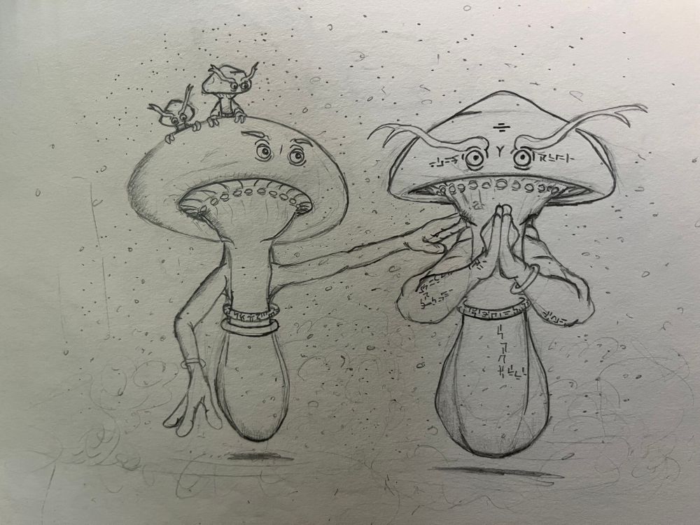 Two mushrooms extraterrestrials