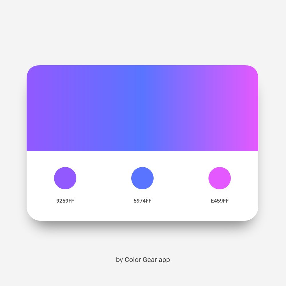 Color palette containing 3 colors purple, blue, and hot pink.