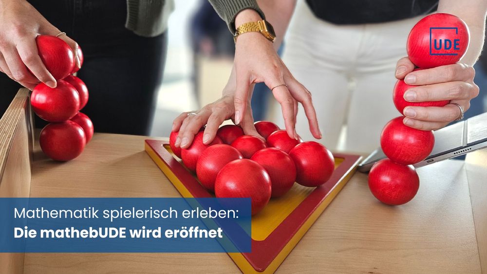 Schmuckbild mit Text: Mathematik spielerisch erleben: Die mathebUDE wird eröffnet.