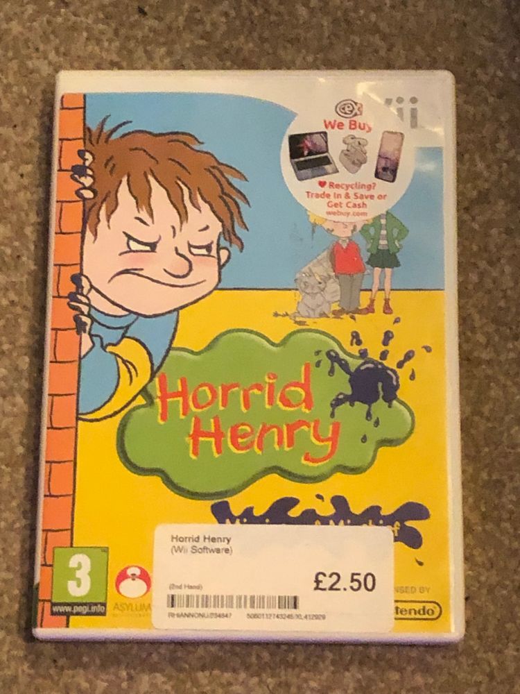 A copy of horrid Henry missions of mischief for the Nintendo wii.