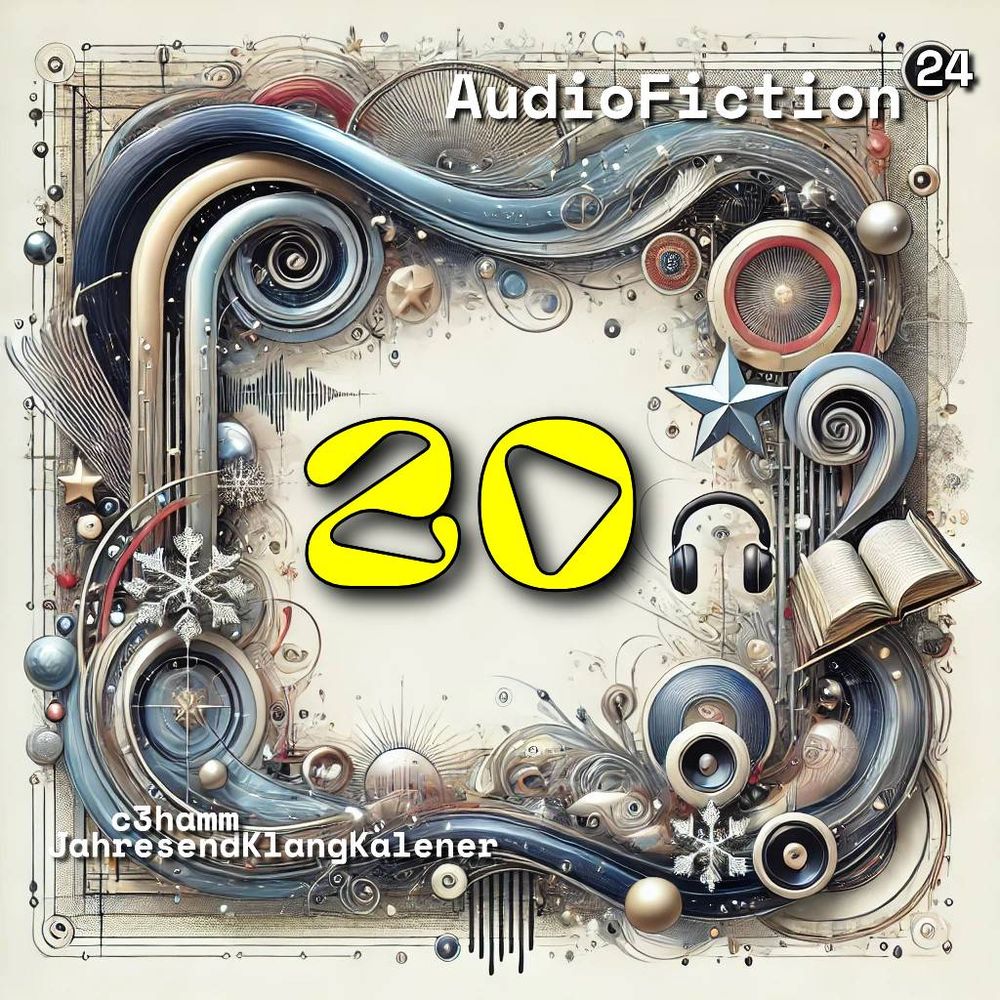 Kalenderblatt Nr. 20 des „c3hamm JahresendKlangKalenders – AudioFiction 2024“: 

Inhalt 
Nach "Planet Eden", "Commander Perkins", "Rick Future" und "Mark Brandis" darf natürlich "Perry Rhodan" nicht fehlen! Heute holen wir diesen Klassiker der Science-Fiction endlich nach.  
Als besonderes Highlight gibt es spannende Einblicke in die Welt von Perry Rhodan, basierend auf einer Auswahl aus der "PerryPedia".  

Bildgestaltung
Der digitale Rahmen kombiniert futuristische und weihnachtliche Elemente in Blau-, Weiß- und Silbertönen. Die Zahl 20 steht zentral im Bild, umgeben von dezenten Sterneneffekten.  