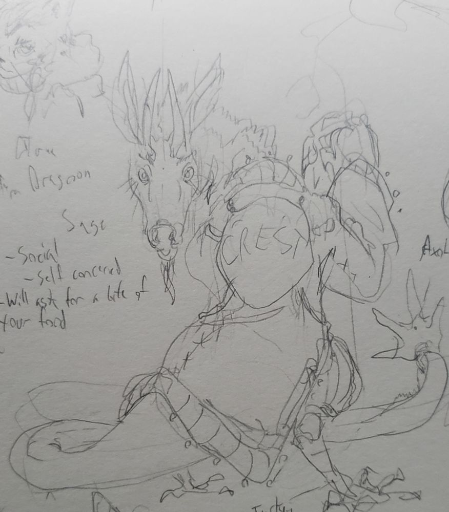 A True Dragoon (a Dragoon and Dragon who became one at the end of their lives). He claims to be a sage but whatever wisdom he gives out doesn't hold your attention for very long. He likes to make uncomfortably long eye contact.