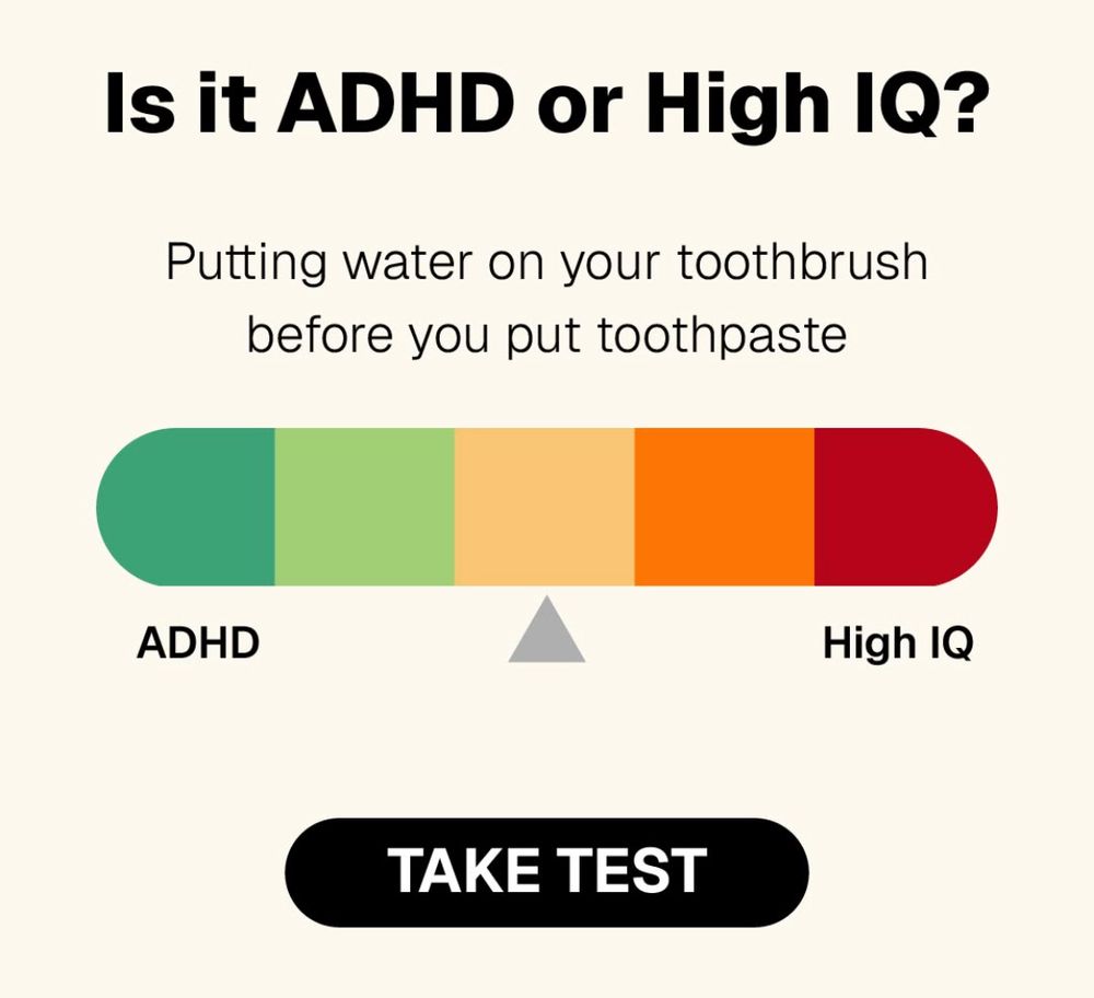 Silly Reddit poll asking whether some inane behaviour is ADHD or high IQ