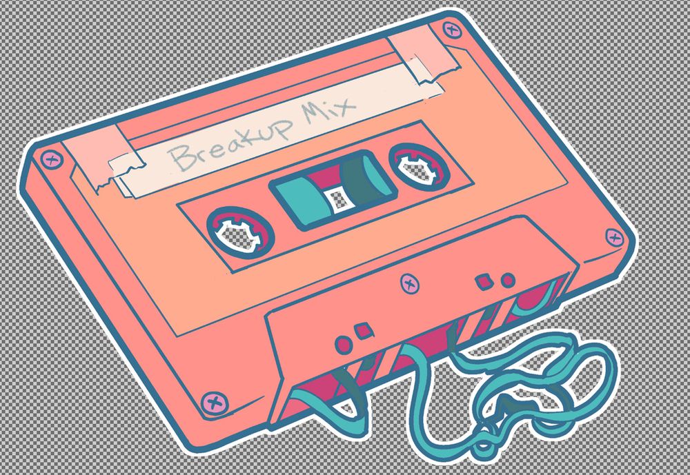 a cassette tape with scotch tape over the top 