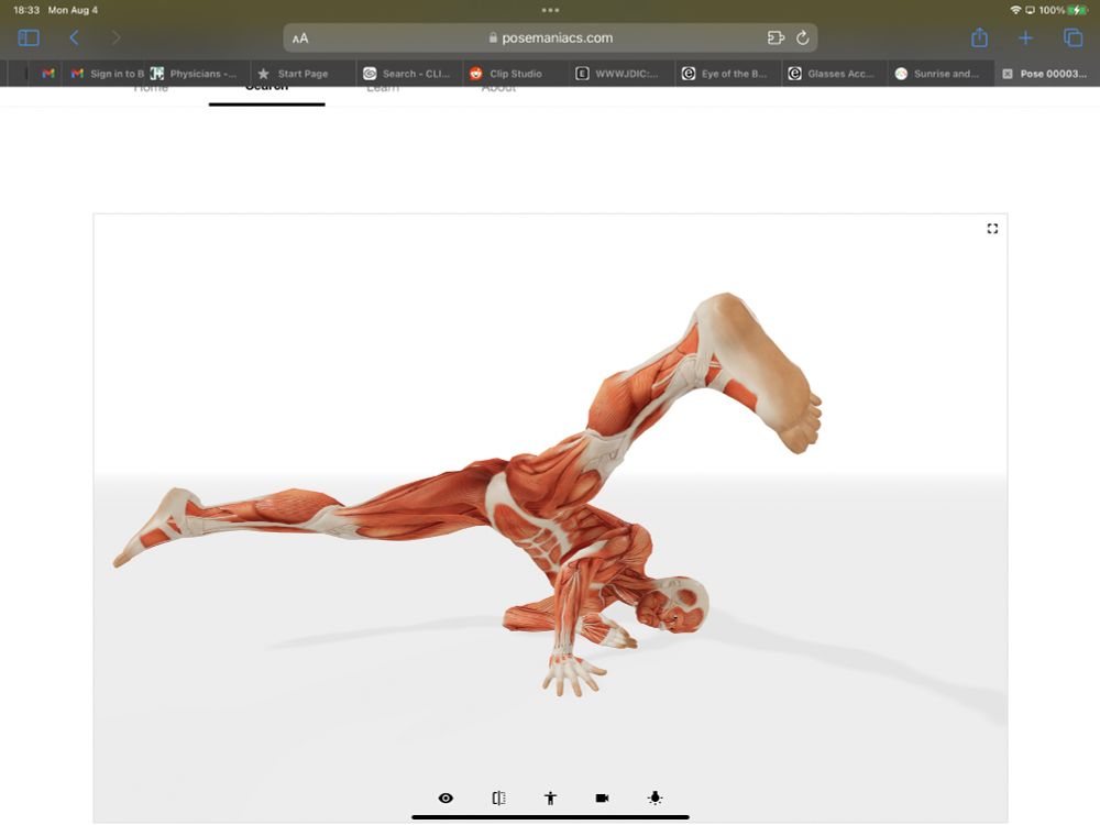 muscle model in a breakdancing pose