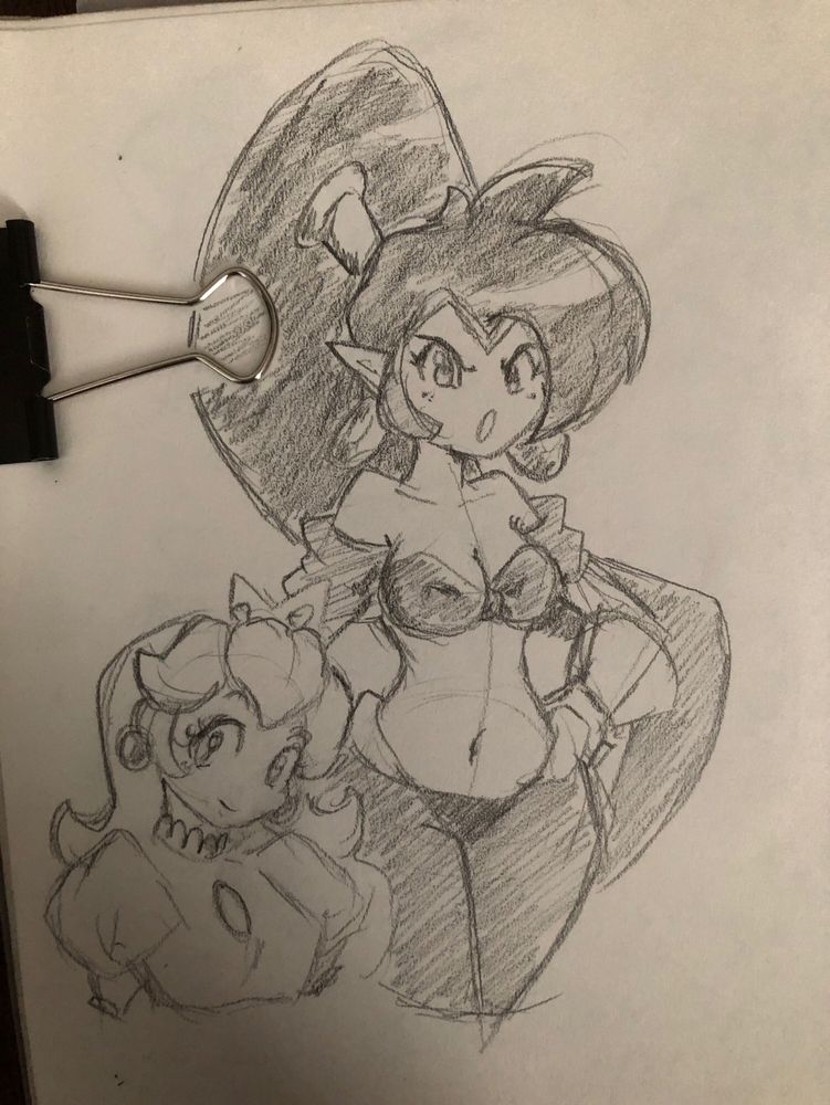 Shantae and peach doodles from yesterday 