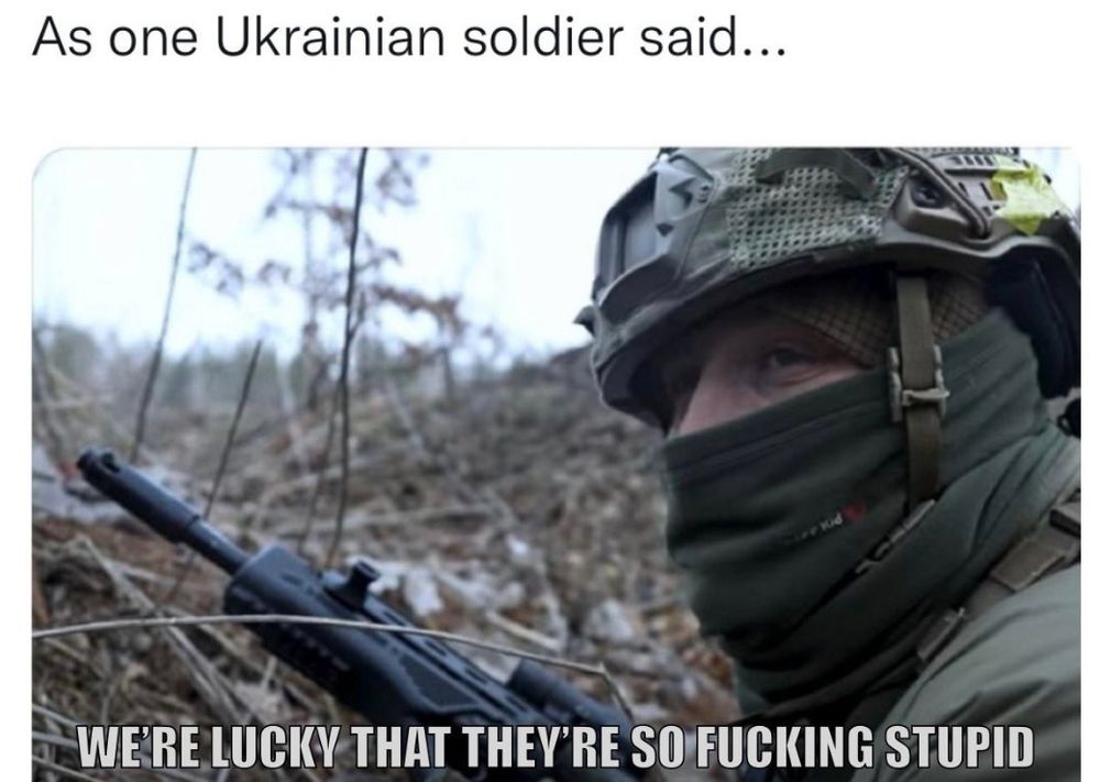 Ukrainian soldier saying "We're lucky that they're so fucking stupid"