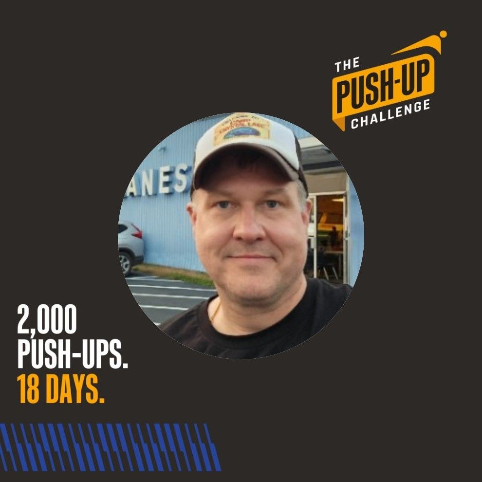 Picture of me looking optimistic about doing 2000 push-ups.  Yikes!!