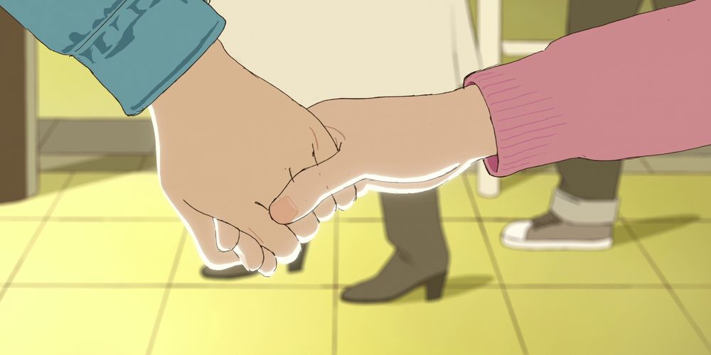 fujino and kyomoto hold hands in the afternoon