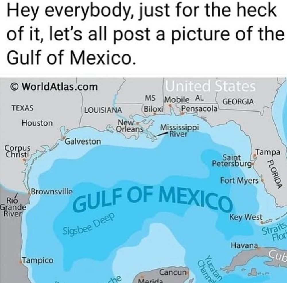 Map of the Gulf of Mexico, gray and blue 
