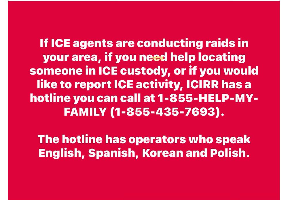 Hotline if ice agents are in your community