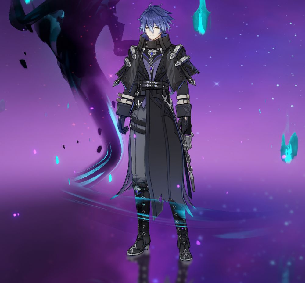 recorte da tela de #Genshin com o personagem Flins