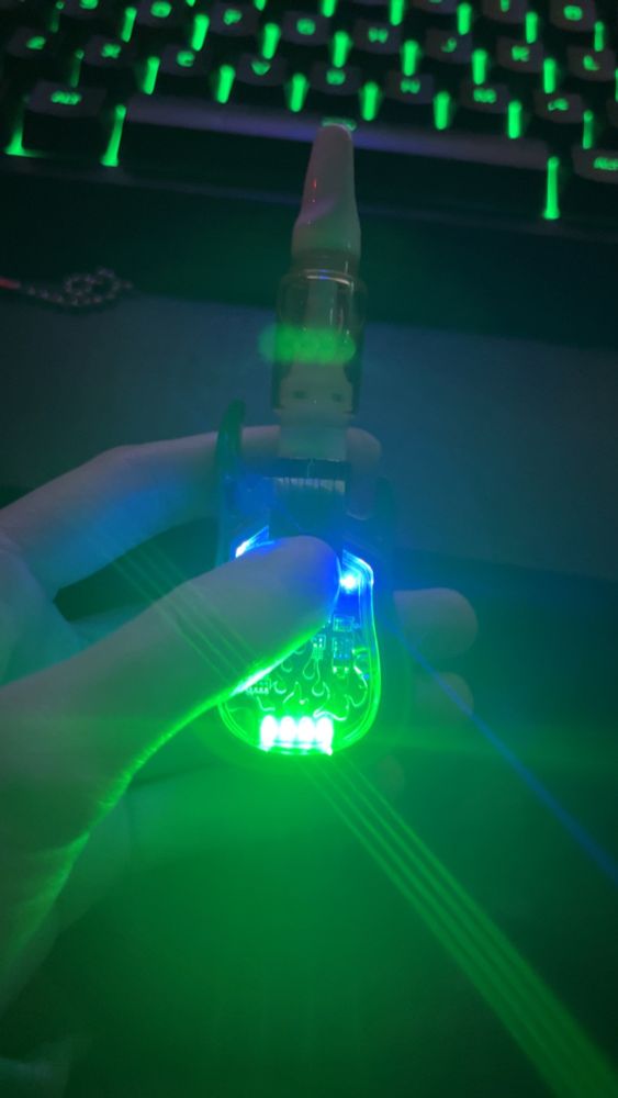 weed cart shaped like a guitar that’s bright as fuck basically a flashlight