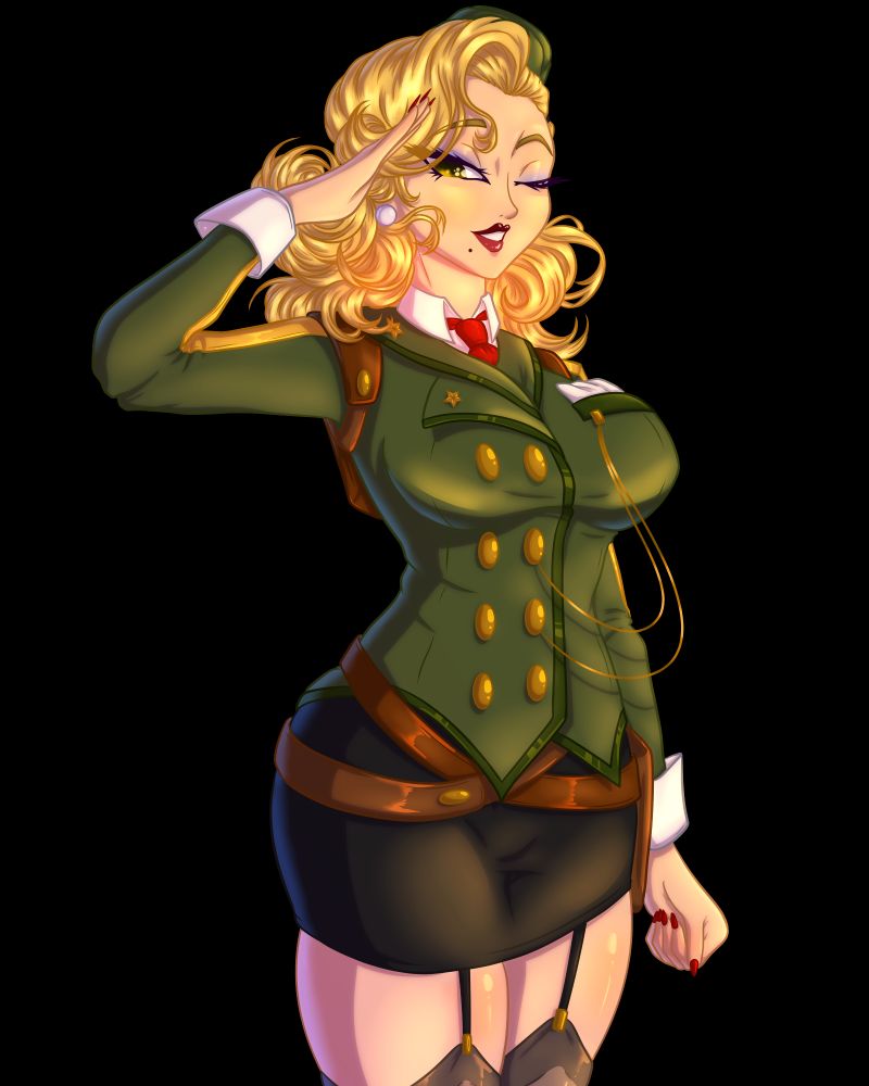 An illustration of the woman from the previous illustration, isolated from the advertisement and with no other visual effects.