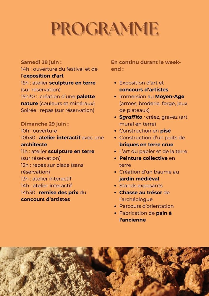Programme du Festival des arts de la terre.