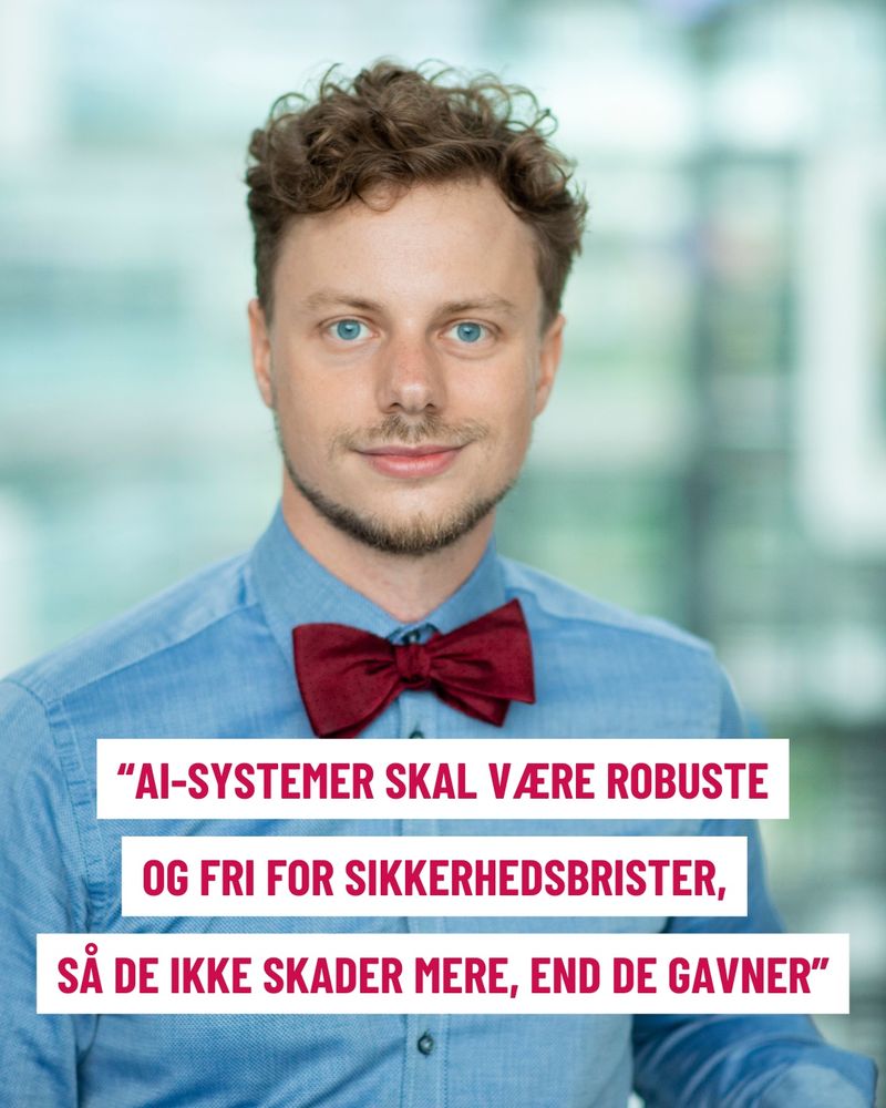 Billede af Alessandro Bruni med påskrevet citat "AI-systemer skal være robuste og fri for sikkerhedsbrister, så de ikke skader mere, end de gavner."