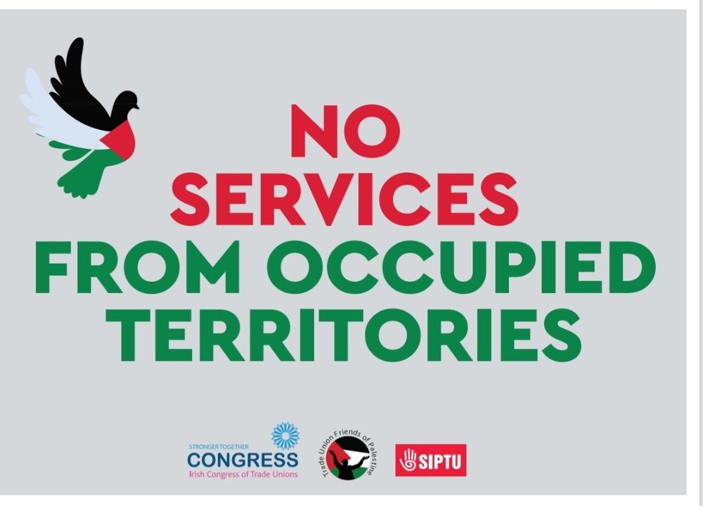 No services from occupied territories poster from ICTU 