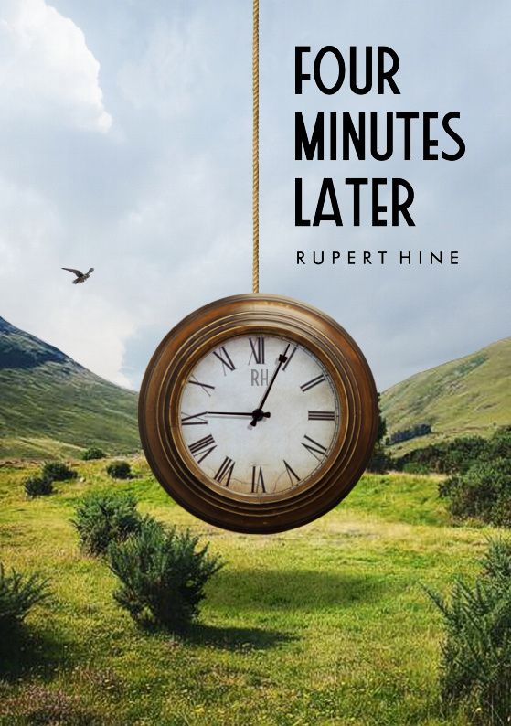 A clock is suspended in a lush meadow like a pendulum keeping time to its own beat.