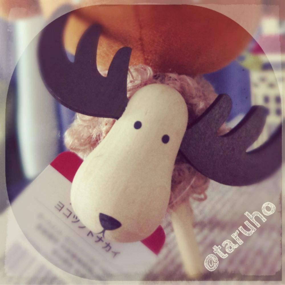 ヨコツノトナカイ。
実際トナカイの角はこうはならない感じだし顔も犬に似ている。だがかわいい。
クリスマスどころか冬の間は長く飾れるよー