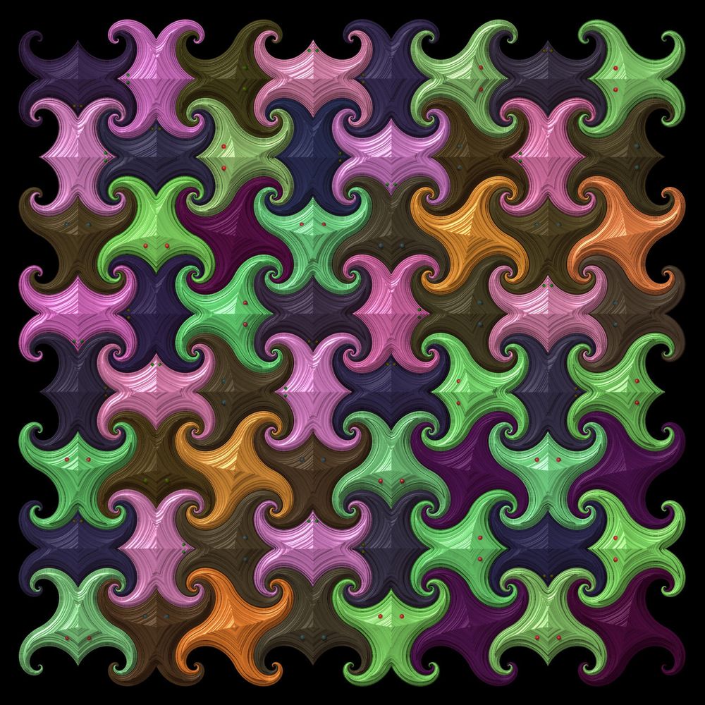 Tesselation with a cephalopod-like motif.